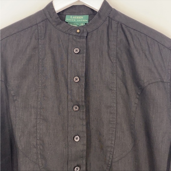Lauren Ralph Lauren Linen Long Sleeve Button Down Top - Picture 3 of 7